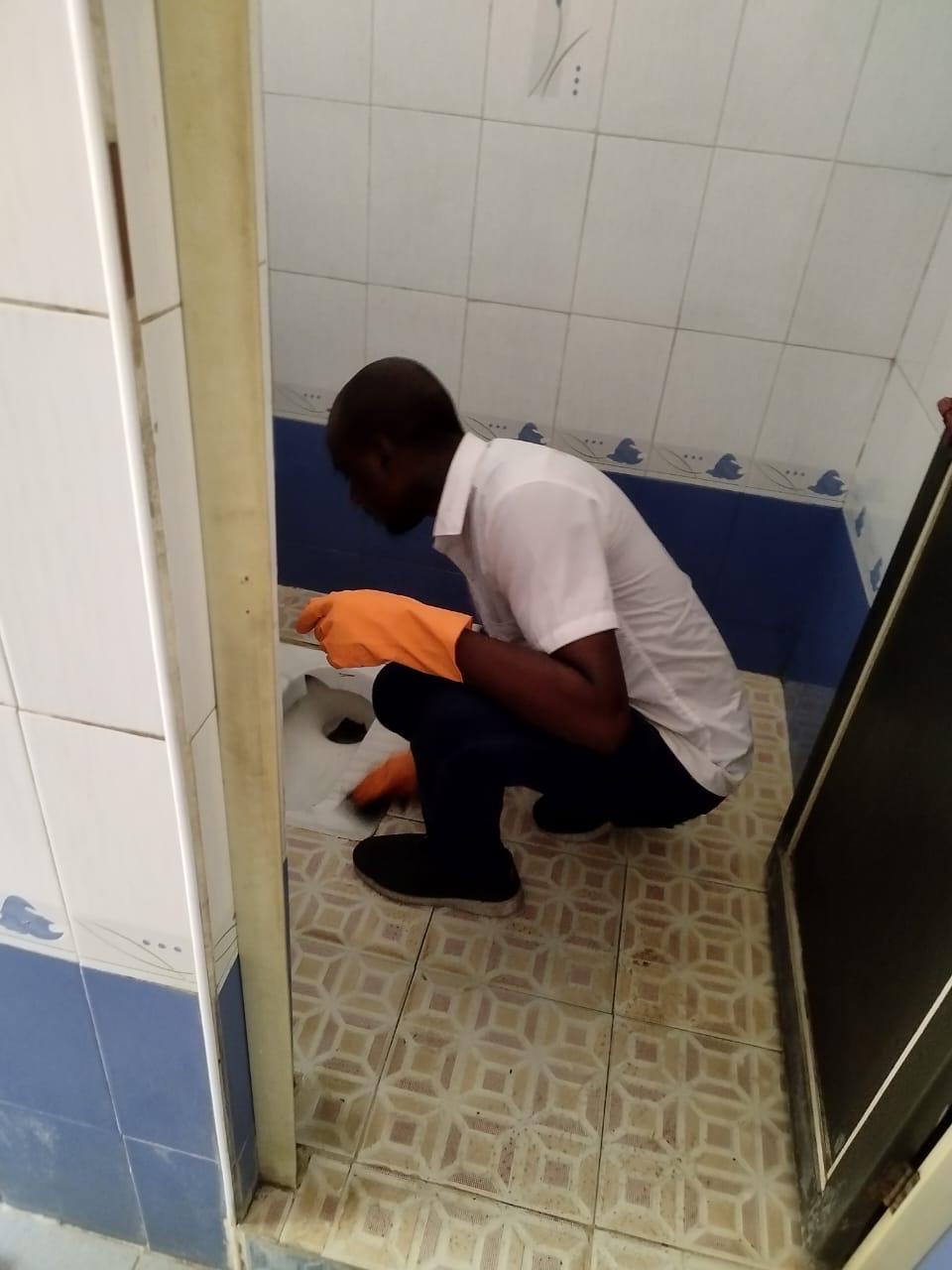 Bathroom Floor Cleaning